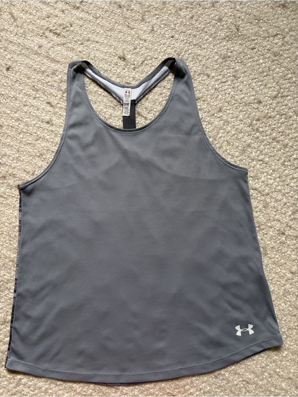 🏋🏻‍♀️ UNDER ARMOUR YOUTH SIZE XL GRAY T-BACK ATHLETIC TANK TOP